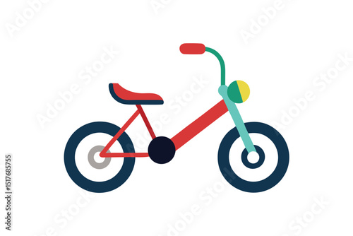 red bicycle isolated on white background