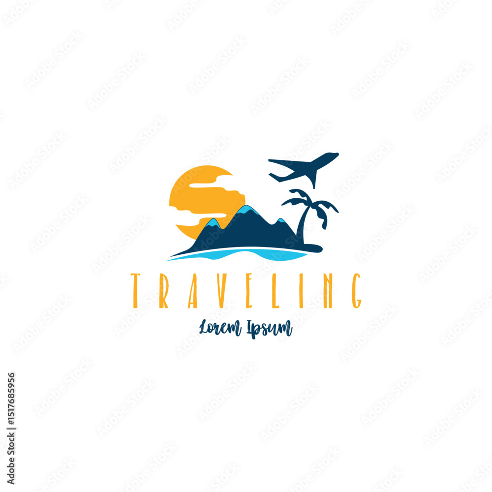 Fototapeta premium Traveling vacation logo design template