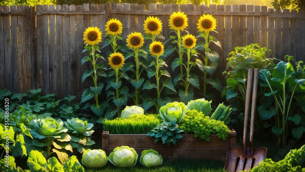 Fototapeta premium Homegrown organic food and gardening tips