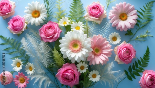 Spring floral design for festive greeting cards with background patterns