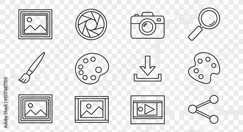 High-Quality Image Gallery Photography, Illustration & Art EPS Vector Icons