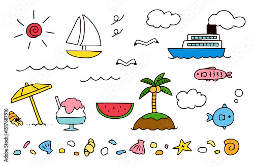 夏のイラスト素材セット