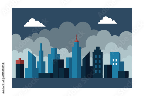 city skyline in the night