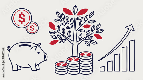 business graph with dollar