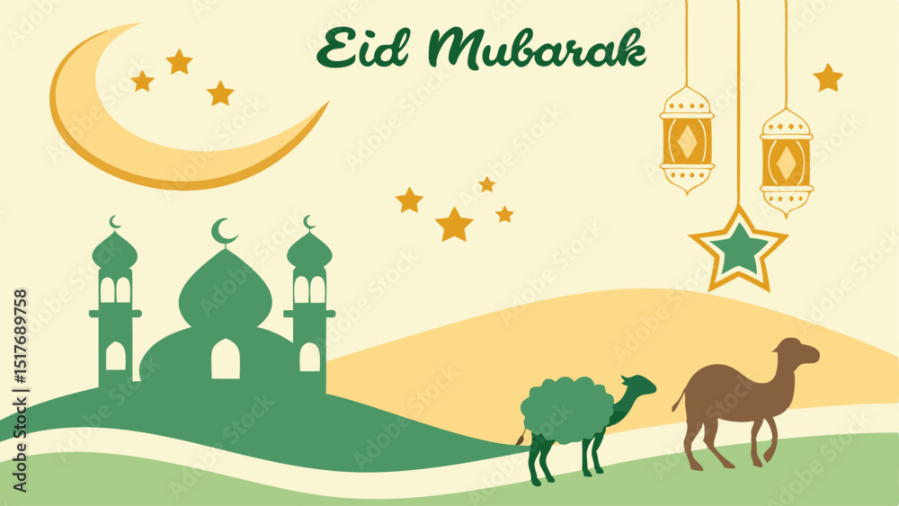 Naklejka premium Eid greeting card