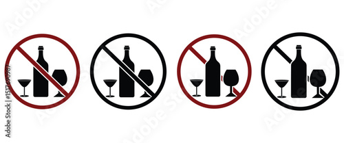 Alcoholic Drink Silhouettes: Bottles and Glassware"