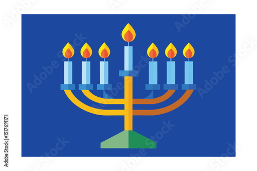 hanukkah menorah with candles