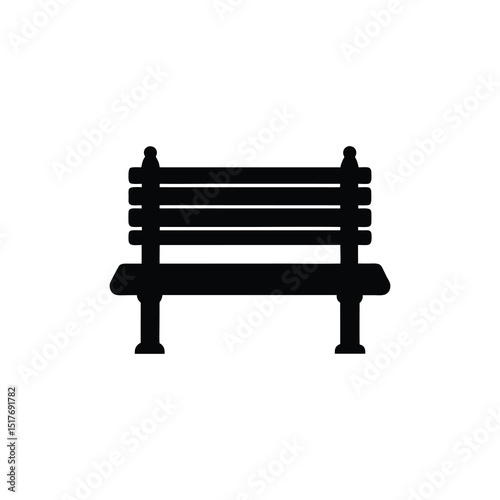 park bench isolated on white