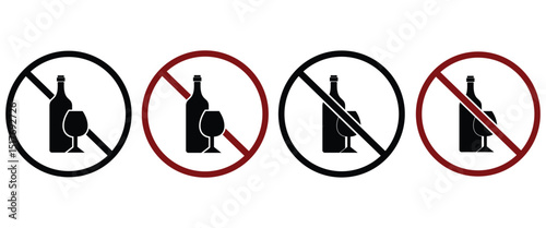 Alcoholic Drink Silhouettes: Bottles and Glassware"