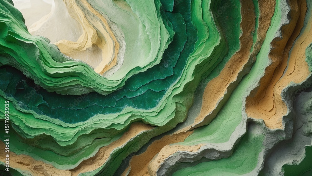Obraz premium Luxurious green marble close-up with intricate veining and contrasting tones for elegant background or texture design