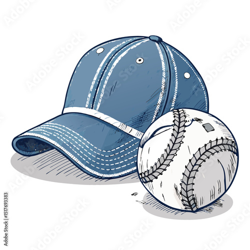 A worn, faded baseball cap, viewed in profile, rests beside a jagged crack in a weathered surface.  The lighting emphasizes texture and decay.