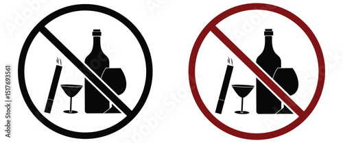 Alcoholic Drink Silhouettes: Bottles and Glassware"