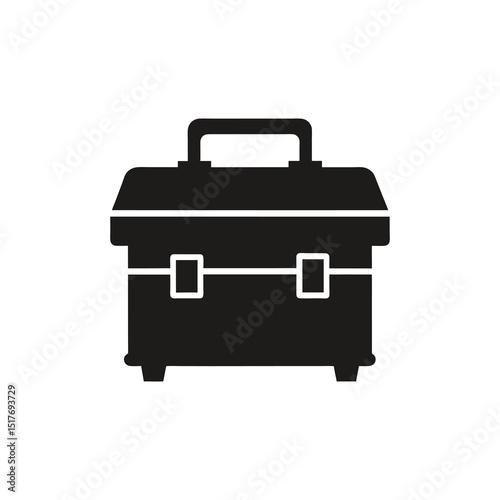 black suitcase isolated on white background