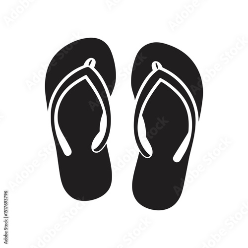 ein paar flip flops icon schwarz vector free vector art