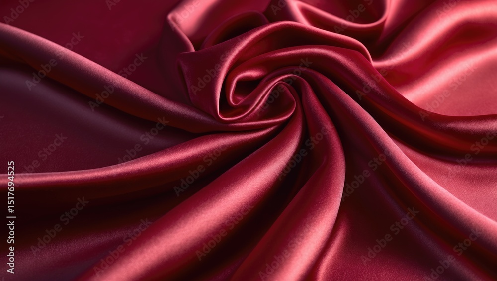 Fototapeta premium Red satin fabric background with luxurious texture