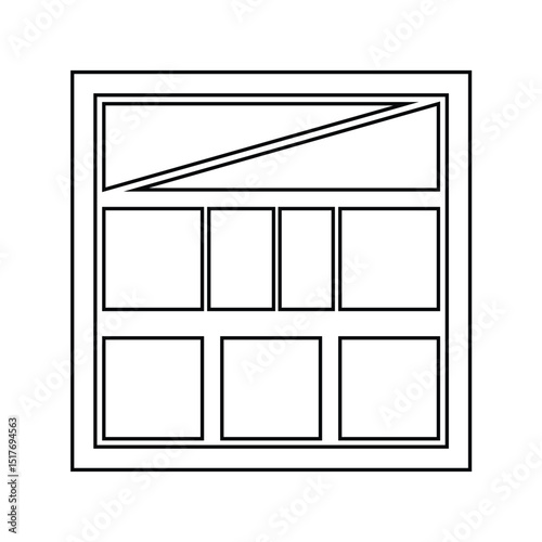 Blank comics layout panel template for page, features grid, frame, and storyboard design