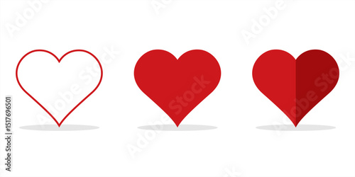 love vector flat icon set isolated on white background