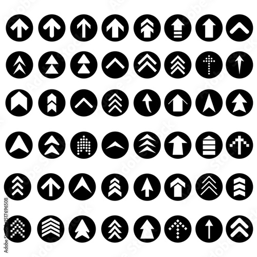 Up arrow vector web icon set. scroll illustration sign collection. Direction symbol or logo. Collection of Up arrows Icons.