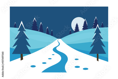 winter landscape with trees and snow