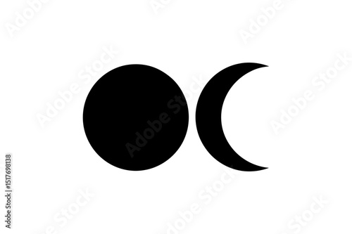 Moon phases crescent and full moon lunar cycle art
