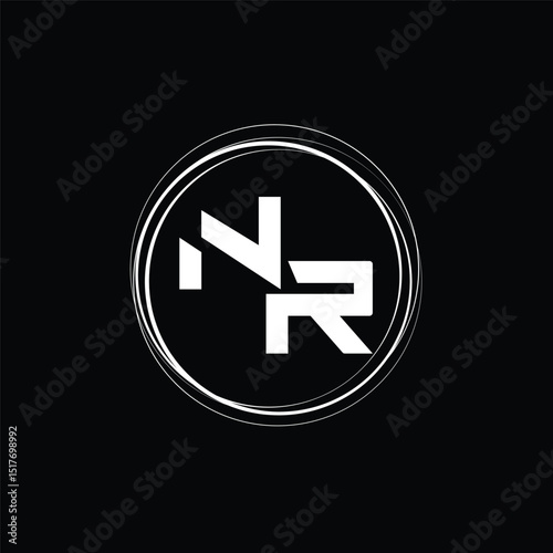 Initial letter NR logo design