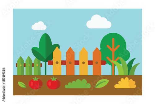 vector illustration of a rural landscape
