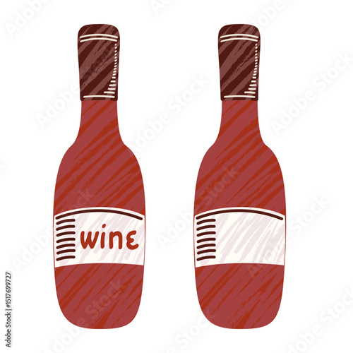 Wine bottle. Illustration for menus, labels, packaging, or food-related projects. Vector illustration