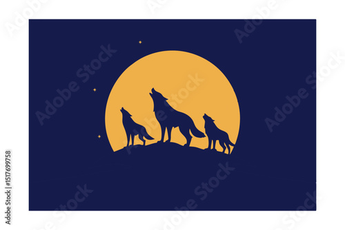 wolf howling at the moon