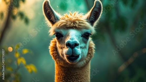 Humorous meme of a goofy llama pulling a stupid face and showing teeth
