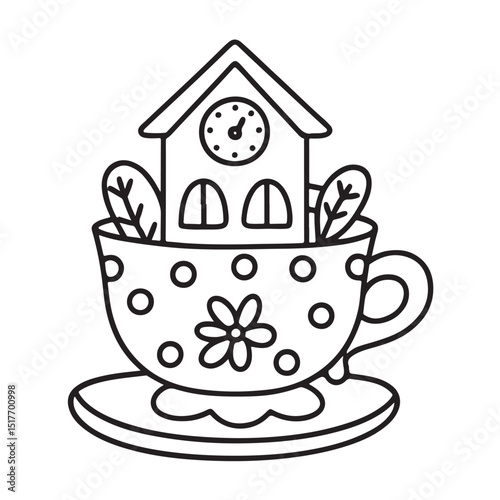 Black & White Designs, Victor Illustration, Line Art, Miniature Garden Bold & Easy Coloring Book, Miniature Garden Bold & Easy Coloring Book, Coloring Book, Coloring Pages, Printable Coloring Pages