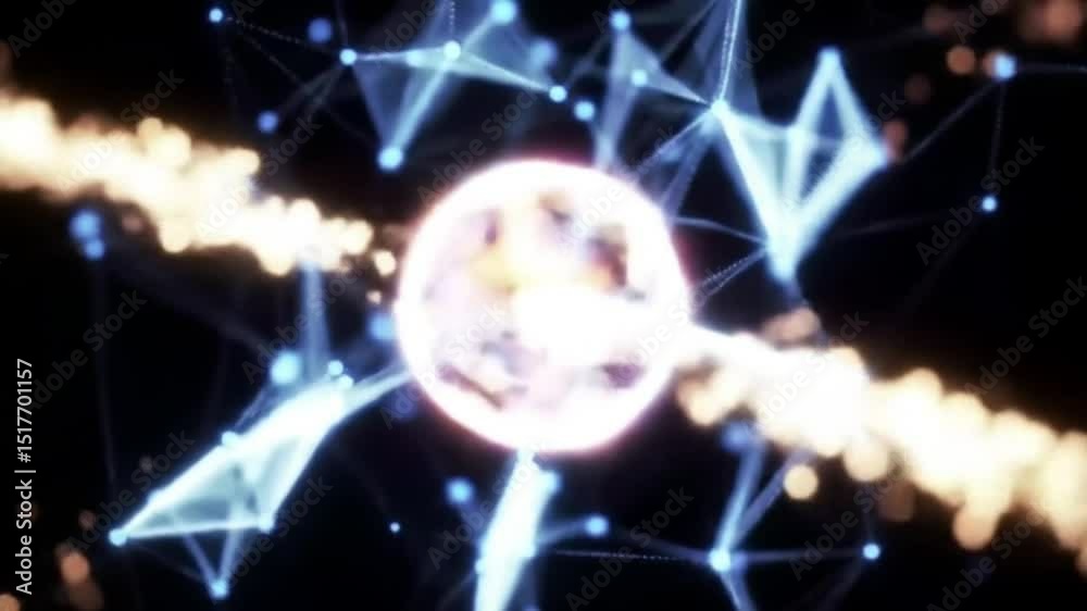 Abstract orb network with light particles motion