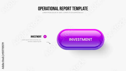 Service Campaign One Option Diagram Slide Template. Digital Innovation 1 Step Infographic Frame Design. Corporate Growth Slideshow Layout Vector Illustration.