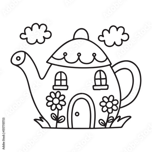 Black & White Designs, Victor Illustration, Line Art, Miniature Garden Bold & Easy Coloring Book, Miniature Garden Bold & Easy Coloring Book, Coloring Book, Coloring Pages, Printable Coloring Pages