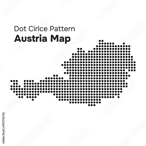 Austria map in Dot Circle Pattern Vector Illustration