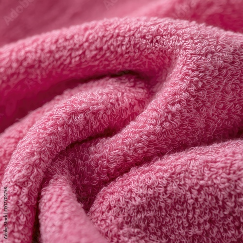 Close-up of a pink terry cloth towel