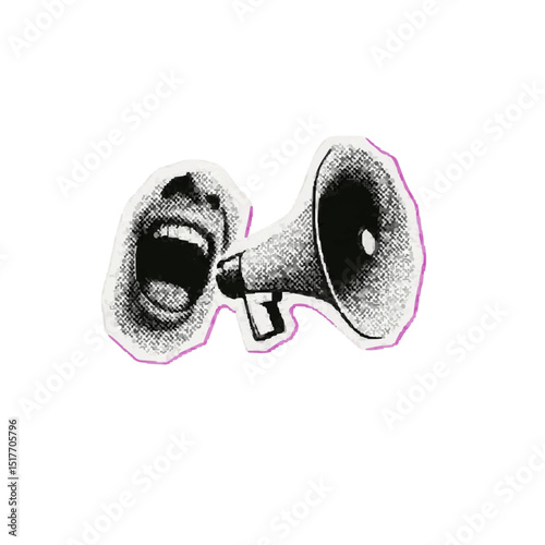 Vector illustration featuring Audio Speaker Modern Design. Grunge, surreal and retro aesthetics blended with bold elements. Perfect for modern collage, punk zines, and edgy editorial layouts.