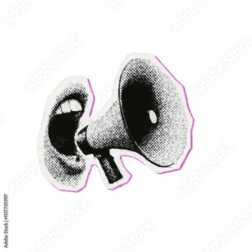 Vector illustration featuring Speakers Pink Outline Style. Grunge, surreal and retro aesthetics blended with bold elements. Perfect for modern collage, punk zines, and edgy editorial layouts.