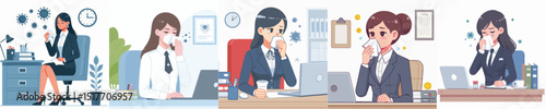 secretary character vector having flu