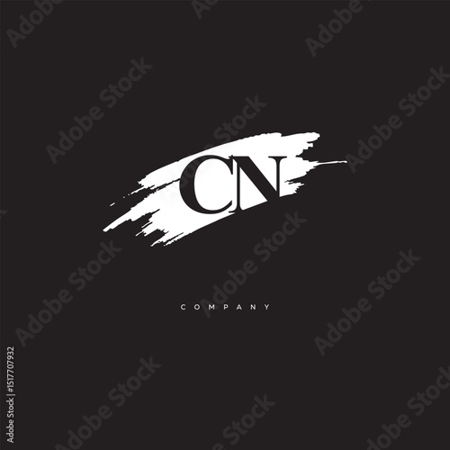 CN Brush Monogram Logo – Creative Minimalist Letter mark for Luxury Branding & Elegant Identity Design"
