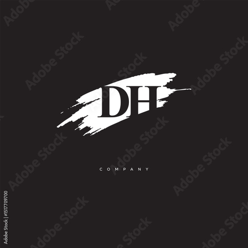 DH Brush Monogram Logo – Creative Minimalist Letter mark for Luxury Branding & Elegant Identity Design"
