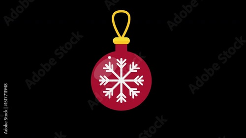 Animated festive ornament motion graphics element for seasonal celebrations on a Transparent Background