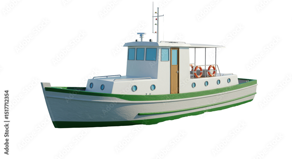 Naklejka premium Isolated Fishing Boat