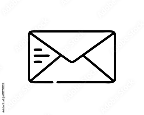 Mail icon, envelope, message symbol isolated on transparent background, email PNG