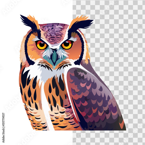 simple flat vector an owl