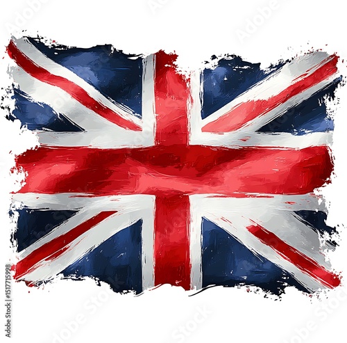 Grunge style artwork of the british union jack flag for patriotic and nationalistic concepts