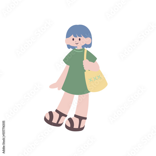 トートバッグを持った女の子