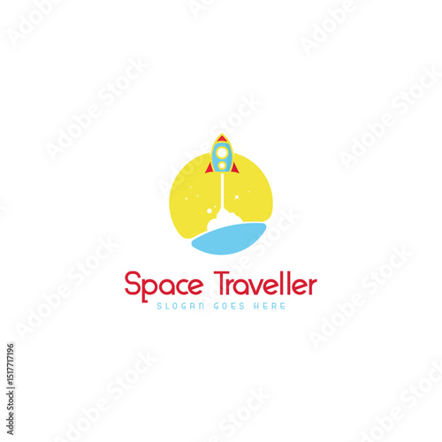 Space traveller logo design template