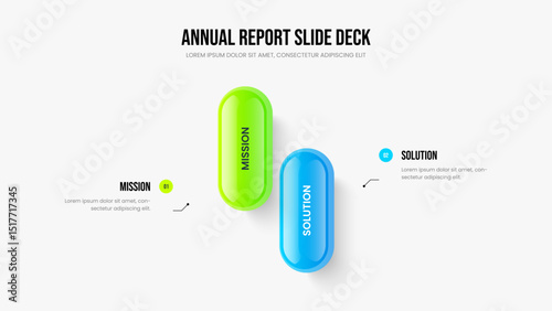 Professional Solution 2 Step Infographic Frame Template. Modern Overview Two Element Diagram Slide Design. Service Development Presentation Layout Vector Illustration.