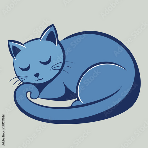 Cute cartoon vector illustration of a domestic pet cat