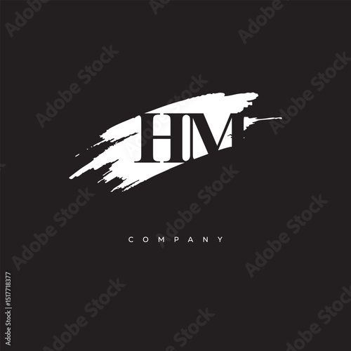 HM Brush Monogram Logo – Creative Minimalist Letter mark for Luxury Branding & Elegant Identity Design"
